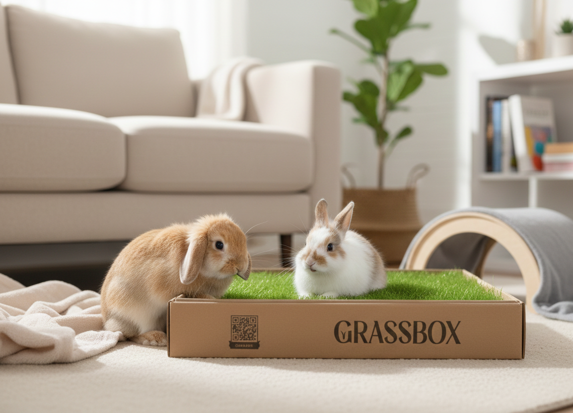 Why Rabbits Love Natural Potty Spots — And How a Real Grass Box Helps Them Thrive