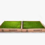“Fresh real grass surface used in GrassBox dog potty subscription for indoor and balcony use